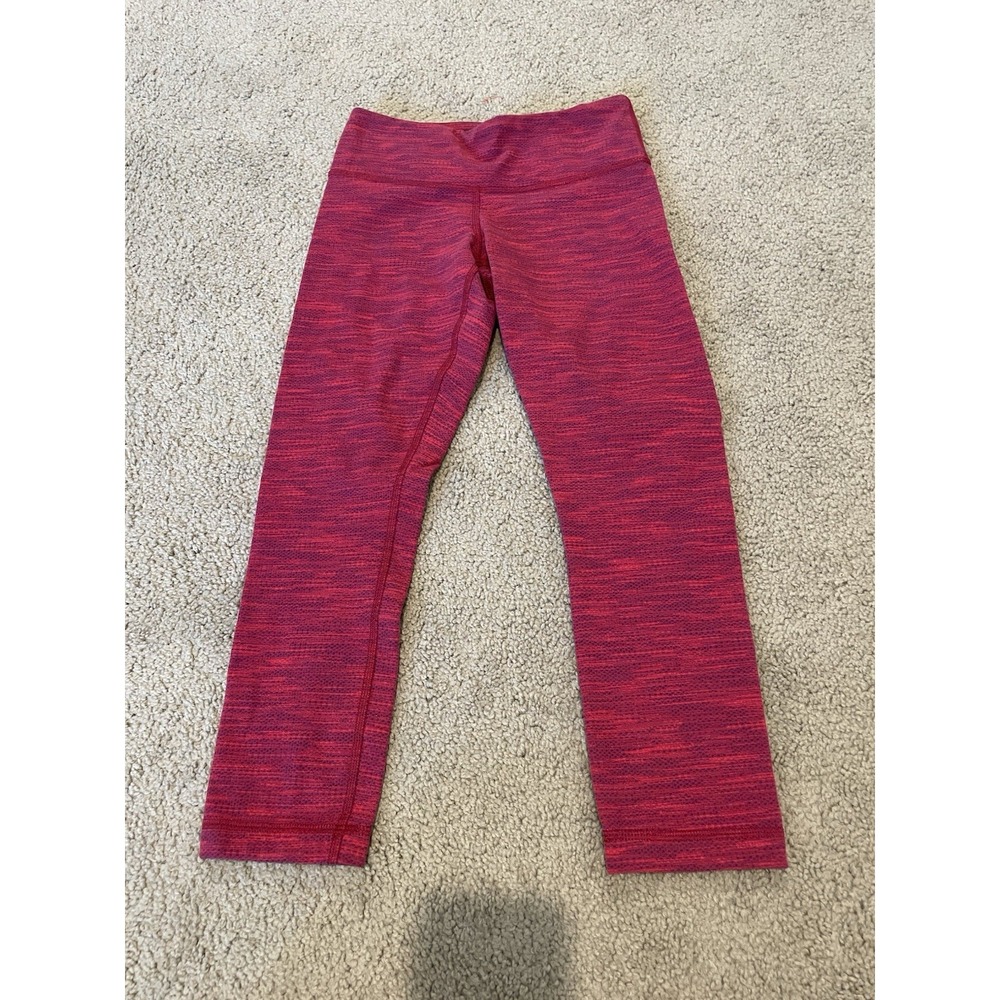 Lululemon Athletica Crop‎ Leggings Pink Purple Heathered Yoga Pants